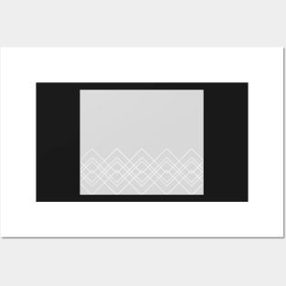 Geometric abstract - gray and white. Posters and Art